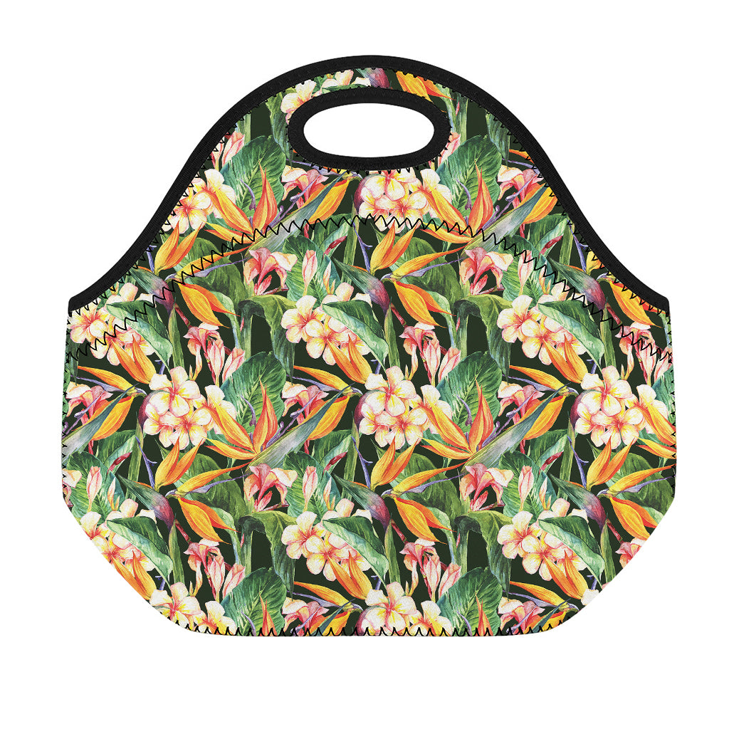Watercolor Bird Of Paradise Print Neoprene Lunch Bag