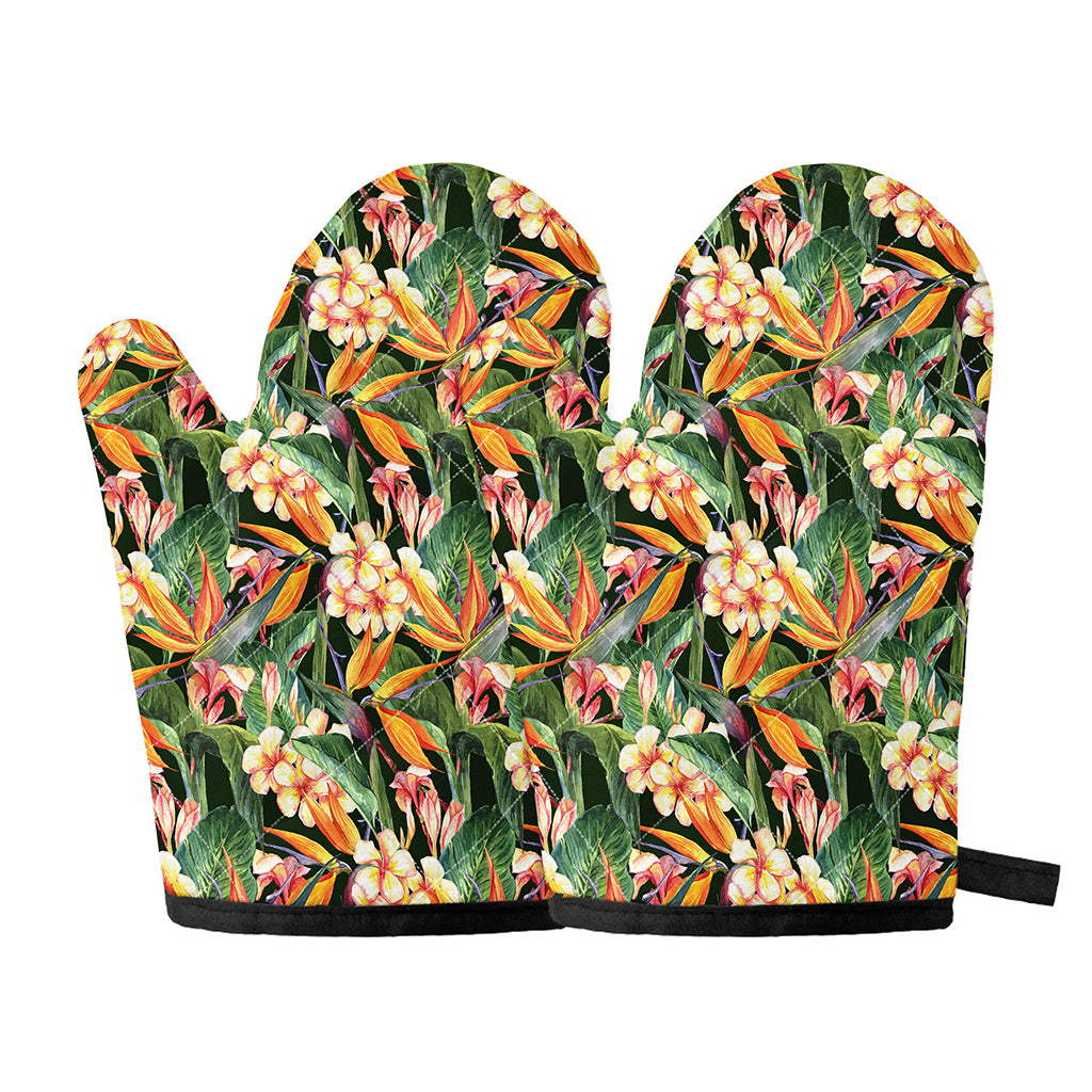 Watercolor Bird Of Paradise Print Oven Mitts