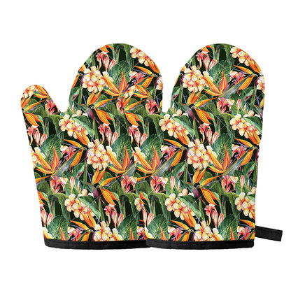 Watercolor Bird Of Paradise Print Oven Mitts