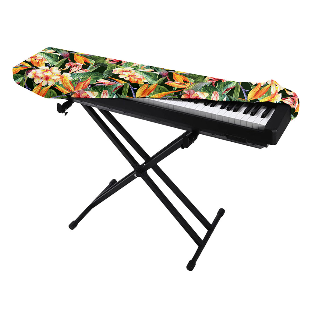 Watercolor Bird Of Paradise Print Piano Keyboard Cover