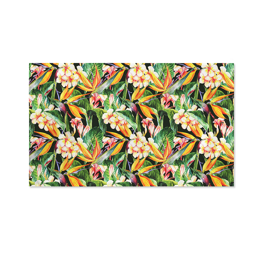 Watercolor Bird Of Paradise Print Polyester Flag