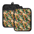 Watercolor Bird Of Paradise Print Pot Holders With Pocket