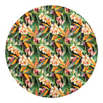 Watercolor Bird Of Paradise Print Round Blanket