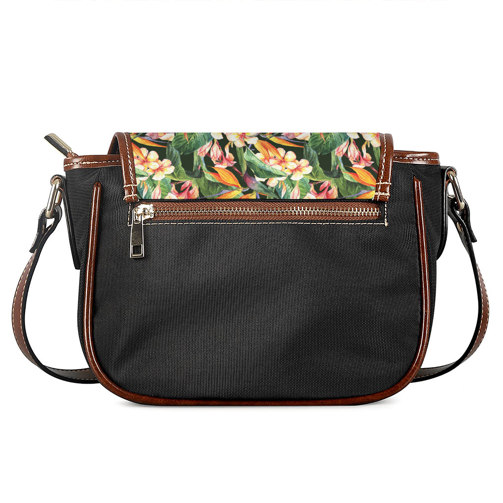Watercolor Bird Of Paradise Print Saddle Bag