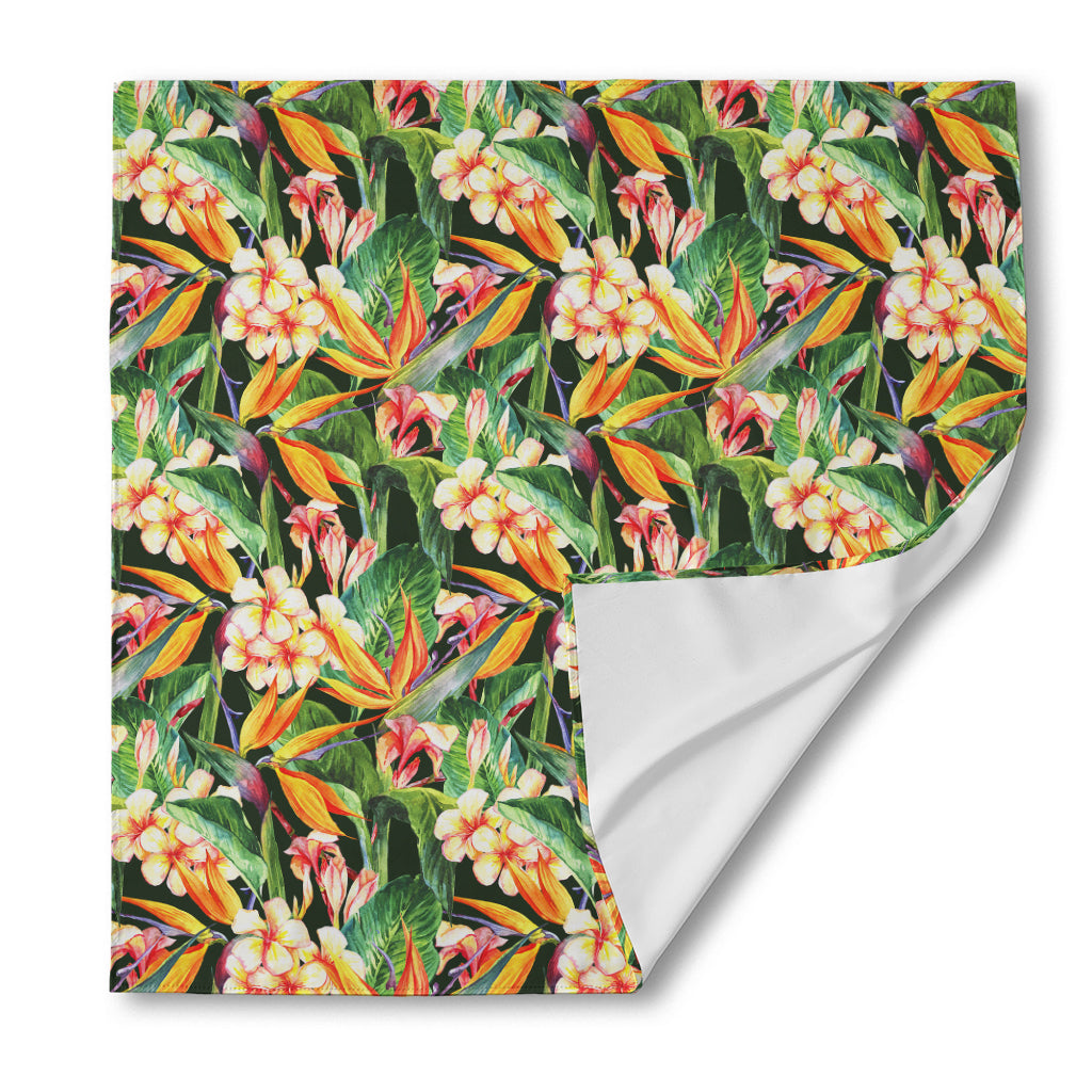 Watercolor Bird Of Paradise Print Silk Bandana