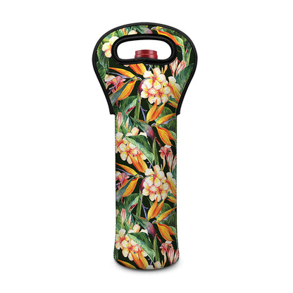 Watercolor Bird Of Paradise Print Single Neoprene Wine Tote