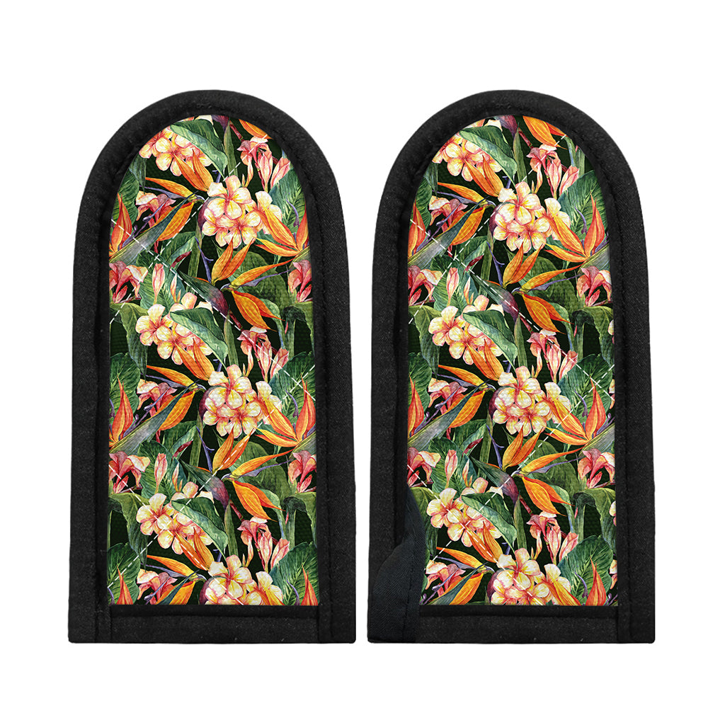 Watercolor Bird Of Paradise Print Skillet Handle Cover