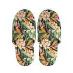 Watercolor Bird Of Paradise Print Slippers