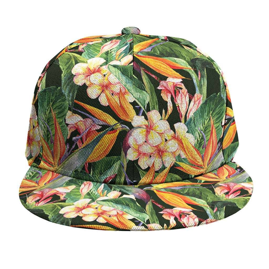 Watercolor Bird Of Paradise Print Snapback Cap