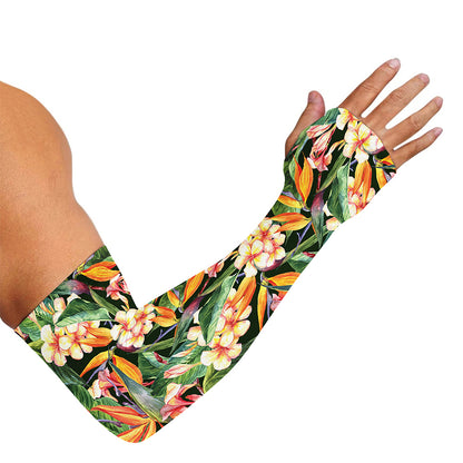 Watercolor Bird Of Paradise Print Sun Protection Arm Sleeves