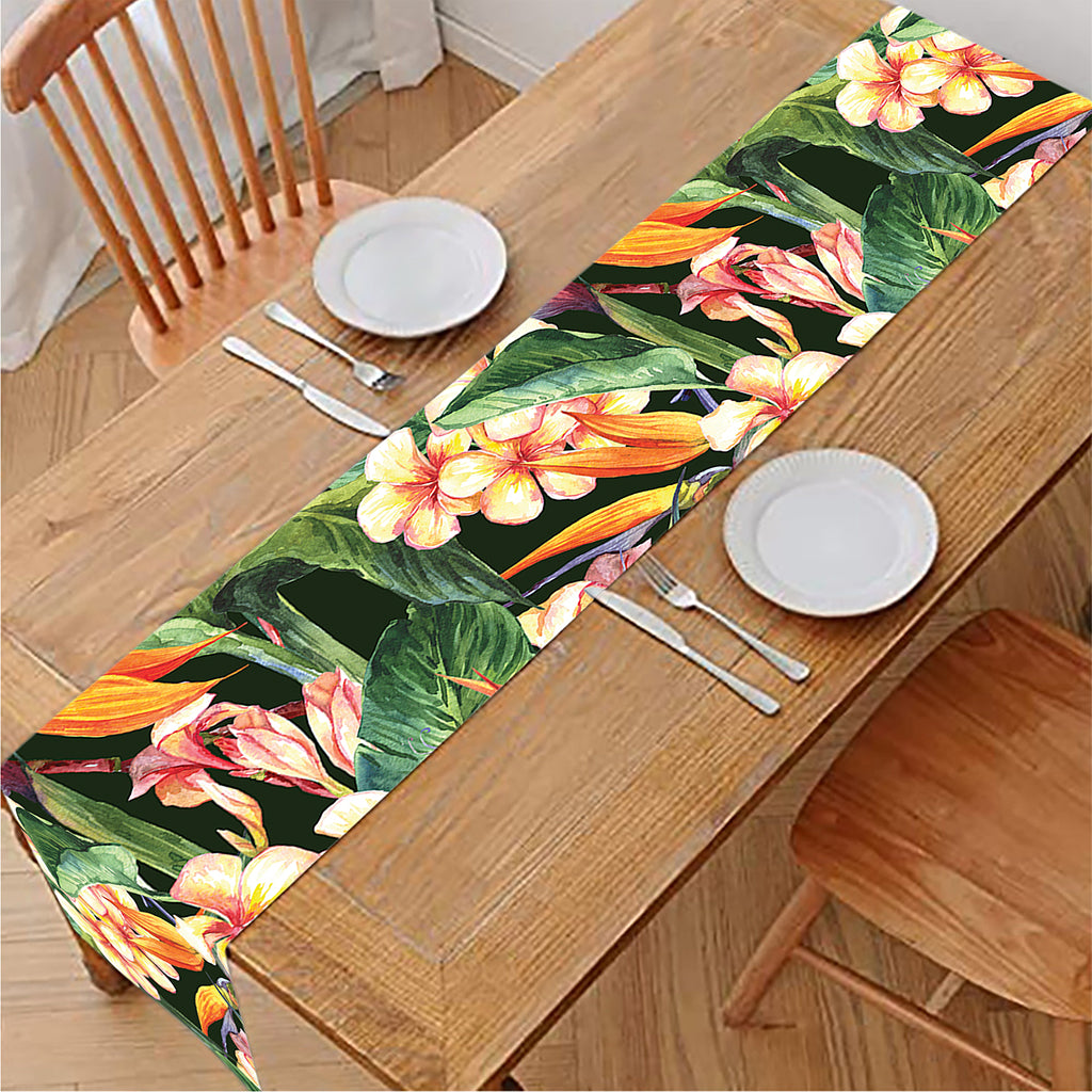 Watercolor Bird Of Paradise Print Table Runner