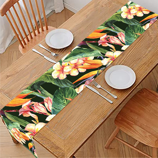 Watercolor Bird Of Paradise Print Table Runner