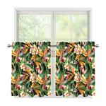 Watercolor Bird Of Paradise Print Tier Curtains