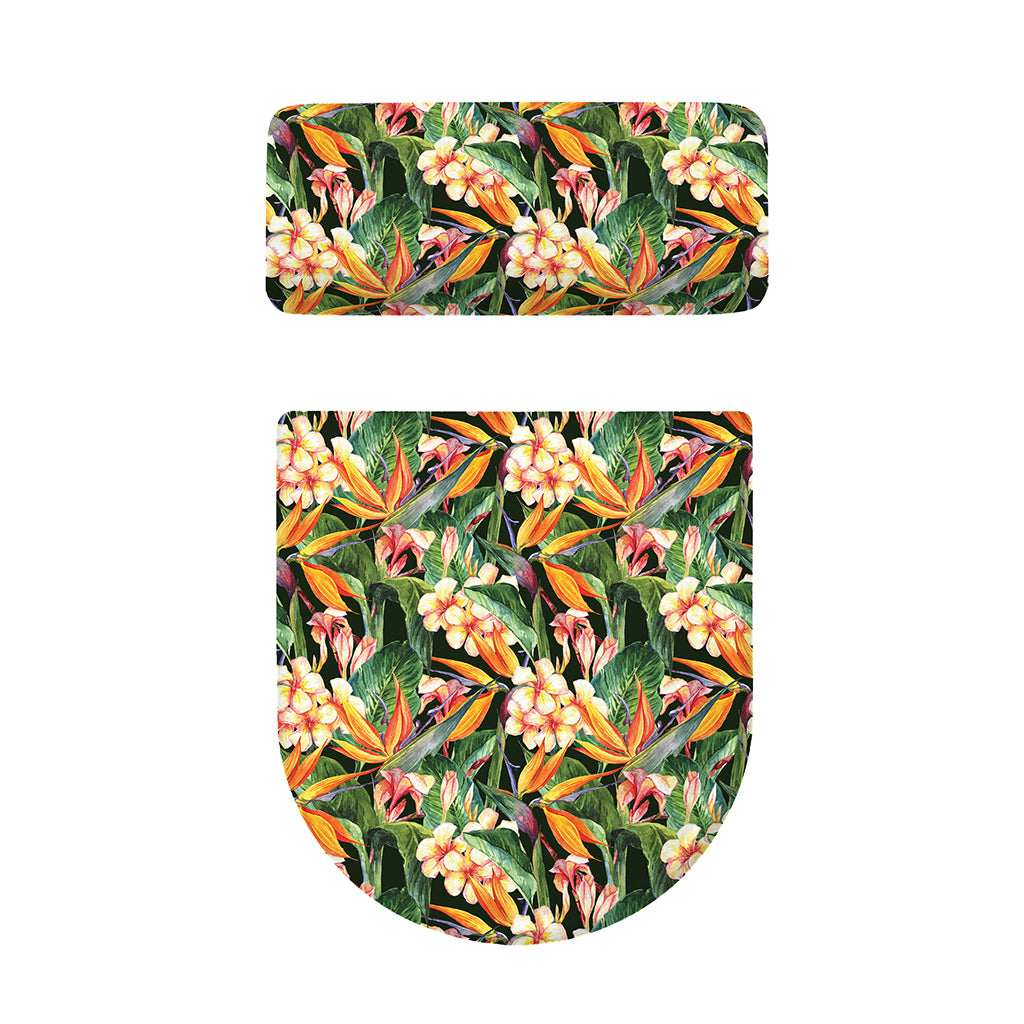 Watercolor Bird Of Paradise Print Toilet Lid And Tank Cover Set
