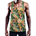 Watercolor Bird Of Paradise Print Men's Workout Tank Top
