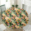 Watercolor Bird Of Paradise Print Waterproof Round Tablecloth