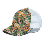 Watercolor Bird Of Paradise Print White Mesh Trucker Cap