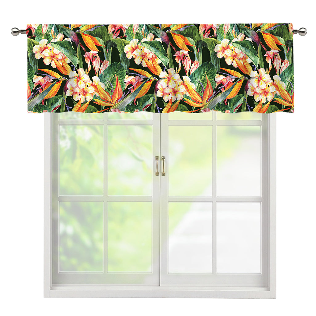Watercolor Bird Of Paradise Print Window Valance