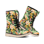 Watercolor Bird Of Paradise Print Winter Boots