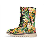 Watercolor Bird Of Paradise Print Winter Boots