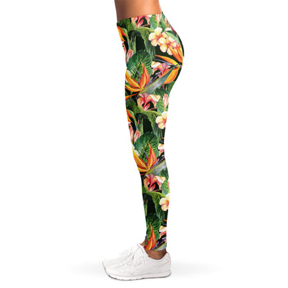 Watercolor Bird Of Paradise Print Women's Leggings