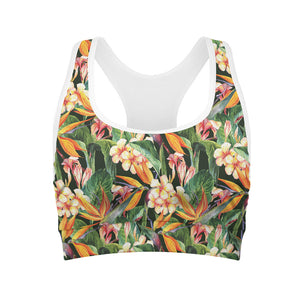 Watercolor Bird Of Paradise Print Women's Sports Bra