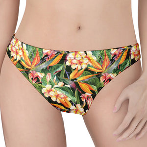 Watercolor Bird Of Paradise Print Women's Thong