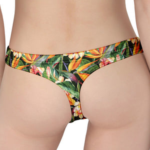 Watercolor Bird Of Paradise Print Women's Thong