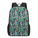 Watercolor Blooming Cactus Print 17 Inch Backpack