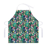 Watercolor Blooming Cactus Print Adjustable Apron