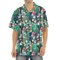 Watercolor Blooming Cactus Print Aloha Shirt
