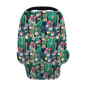 Watercolor Blooming Cactus Print Baby Seat Cover