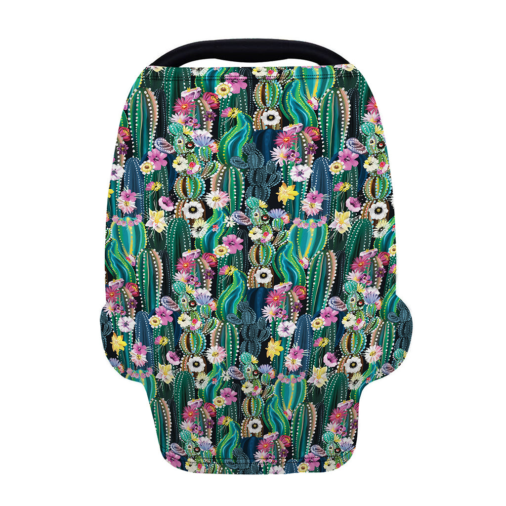 Watercolor Blooming Cactus Print Baby Seat Cover