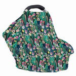 Watercolor Blooming Cactus Print Baby Seat Cover
