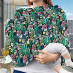 Watercolor Blooming Cactus Print Baby Seat Cover