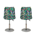 Watercolor Blooming Cactus Print Bar Stool Covers