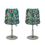 Watercolor Blooming Cactus Print Bar Stool Covers