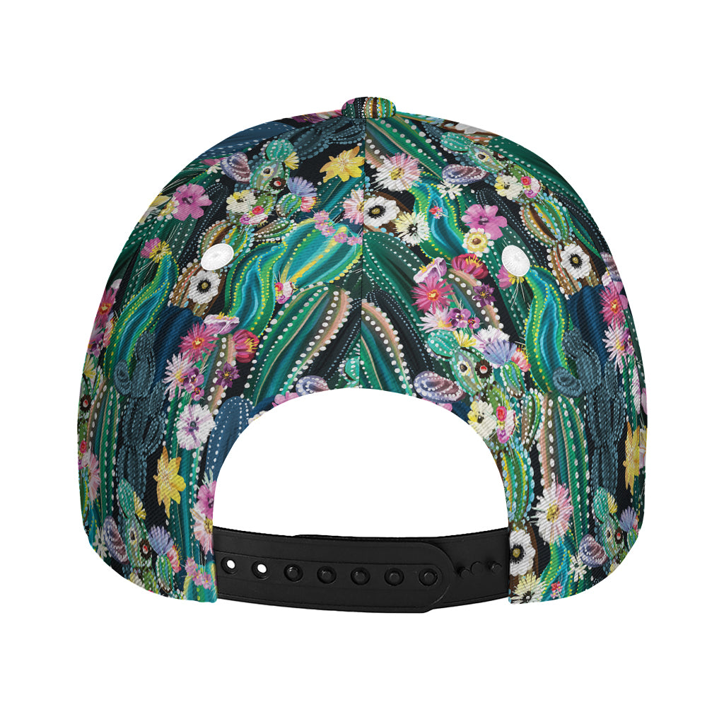 Watercolor Blooming Cactus Print Baseball Cap