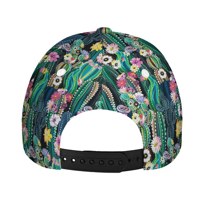 Watercolor Blooming Cactus Print Baseball Cap