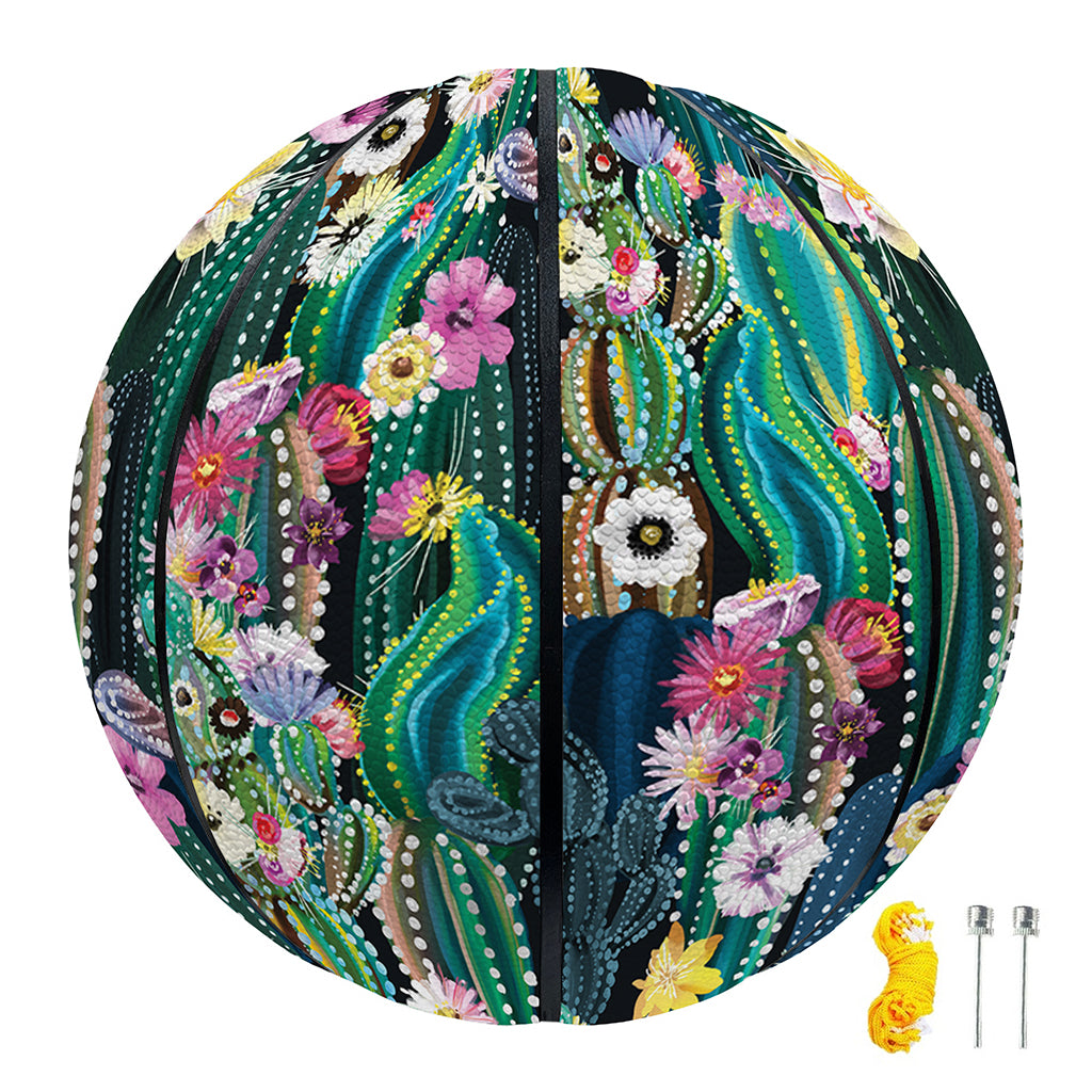 Watercolor Blooming Cactus Print Basketball