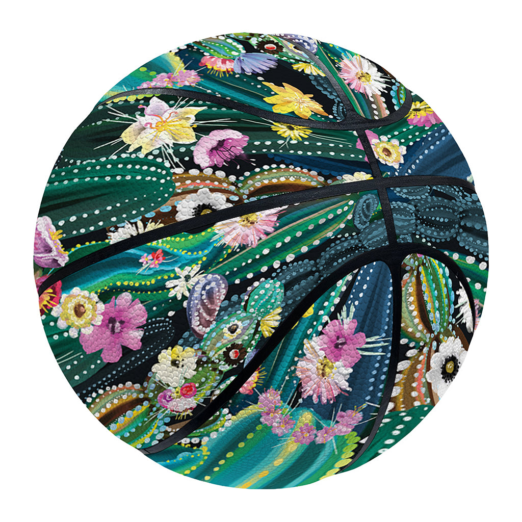 Watercolor Blooming Cactus Print Basketball