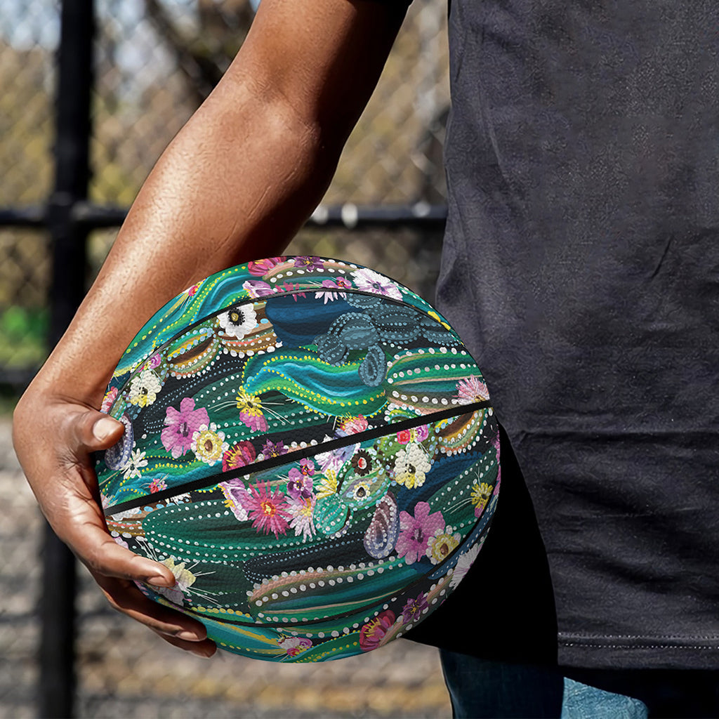 Watercolor Blooming Cactus Print Basketball