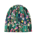 Watercolor Blooming Cactus Print Beanie