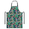 Watercolor Blooming Cactus Print Bib Apron With Pocket