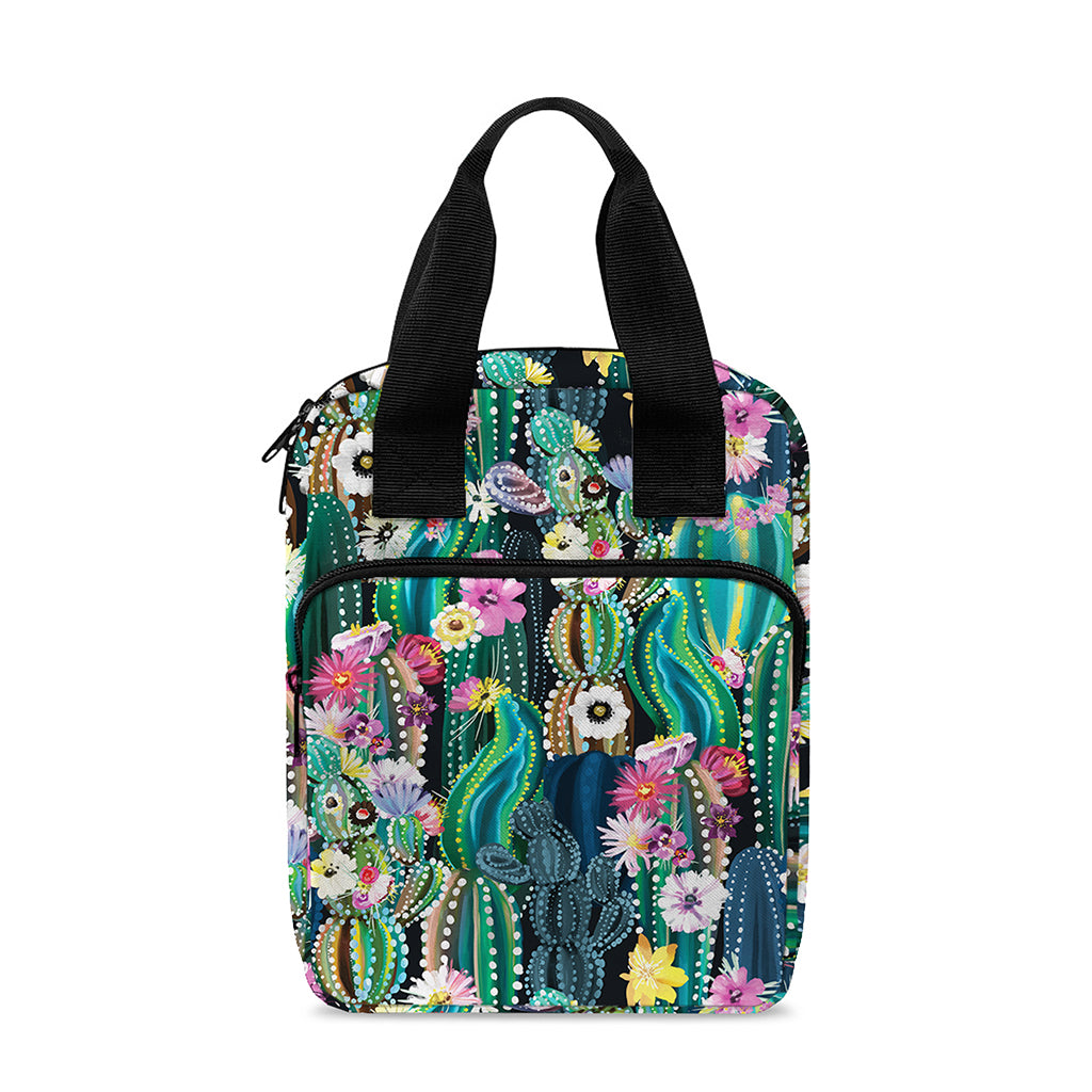 Watercolor Blooming Cactus Print Bible Tote Bag
