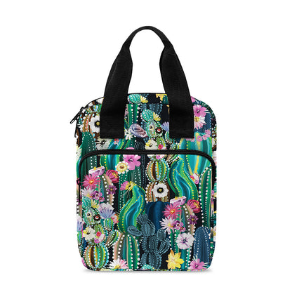Watercolor Blooming Cactus Print Bible Tote Bag