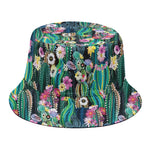 Watercolor Blooming Cactus Print Bucket Hat