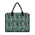 Watercolor Blooming Cactus Print Canvas Tote Bag