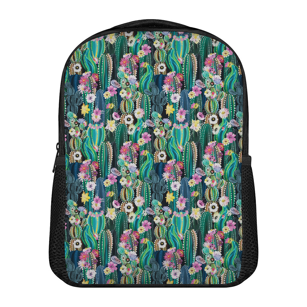 Watercolor Blooming Cactus Print Casual Backpack