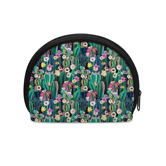 Watercolor Blooming Cactus Print Coin Purse
